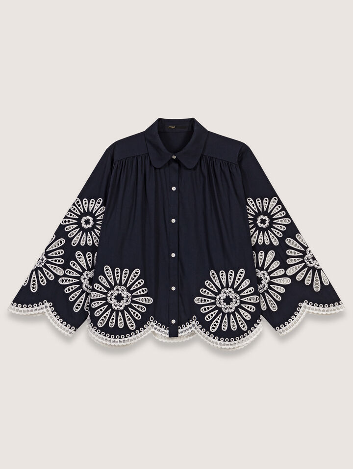Chemise courte avec détails crochet