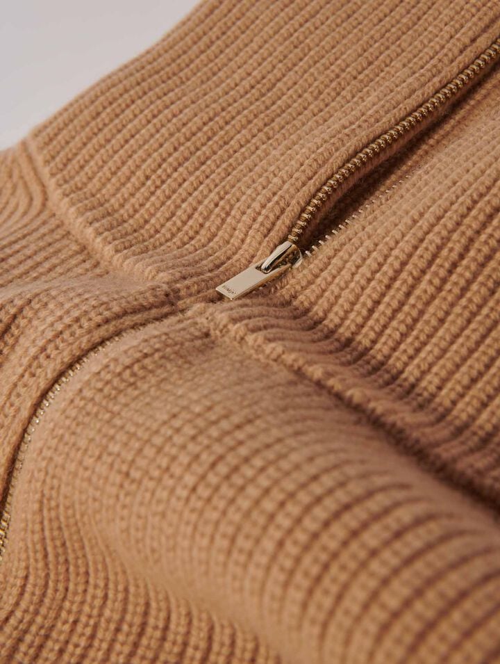 Col zippé en laine et cachemire