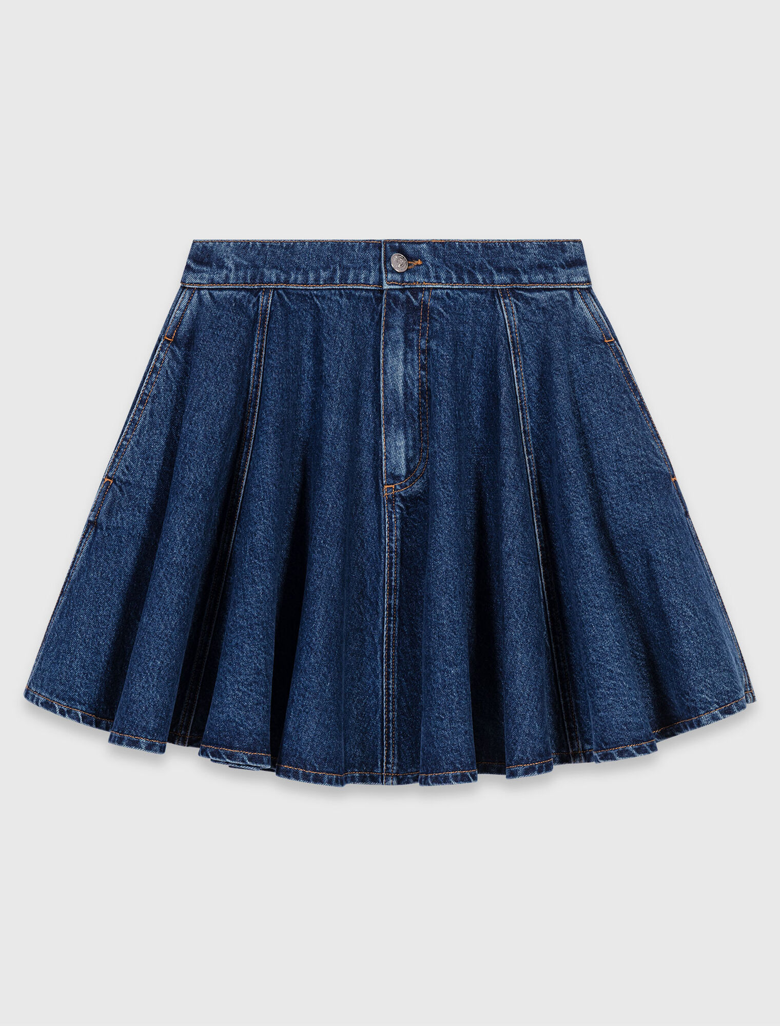 Jupe courte &eacute;vas&eacute;e en denim