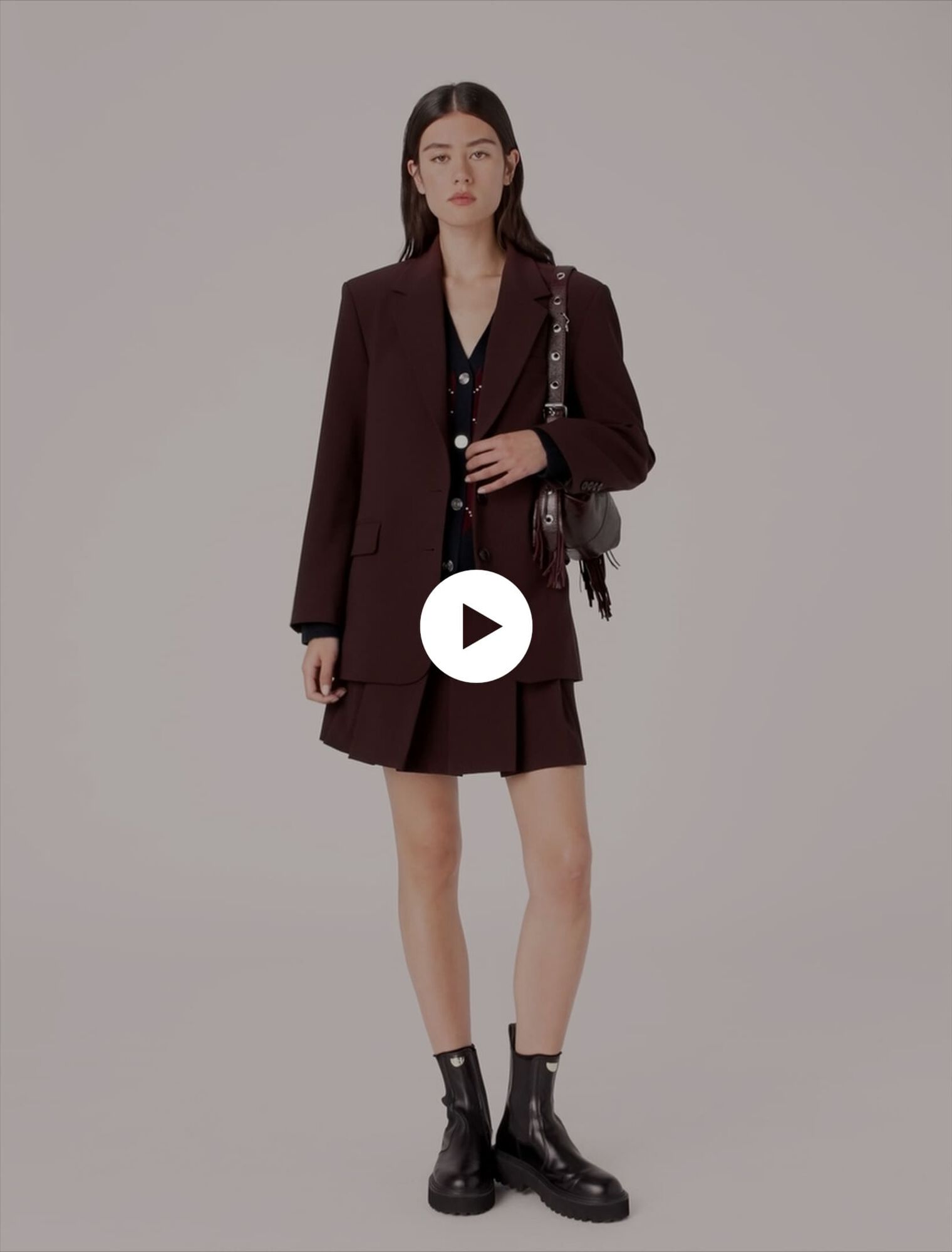 Belted suit jacket