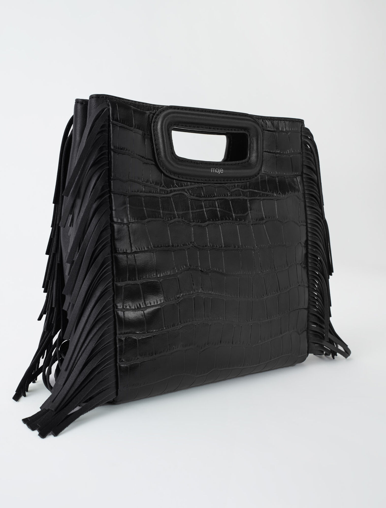 M bag in crocodile-effect leather