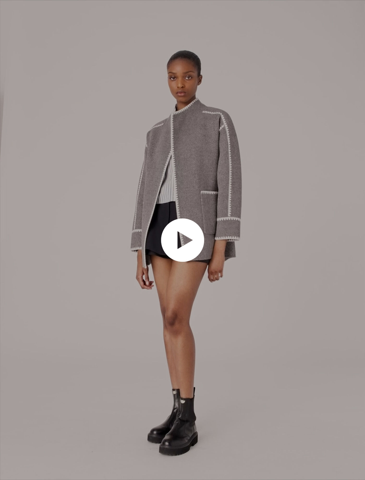 Manteau court double face