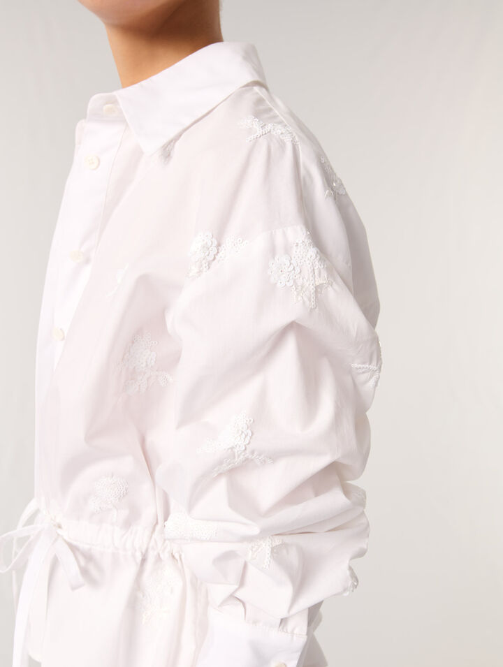 Chemise courte brodée