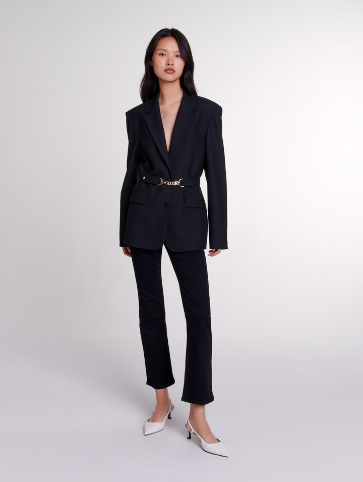 Belted suit jacket