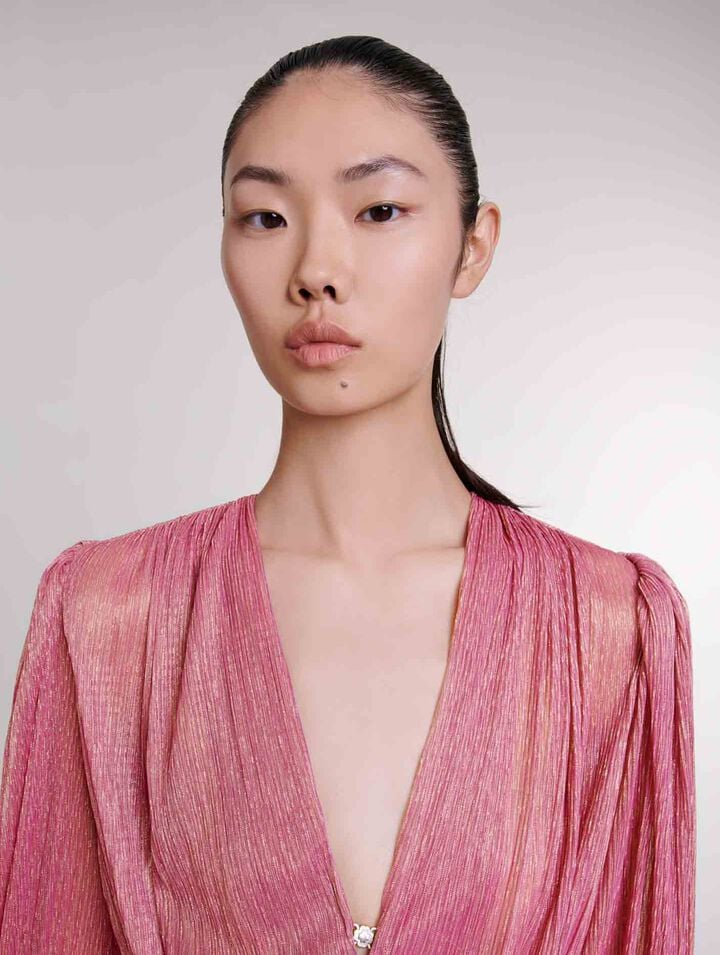 Robe courte lamée