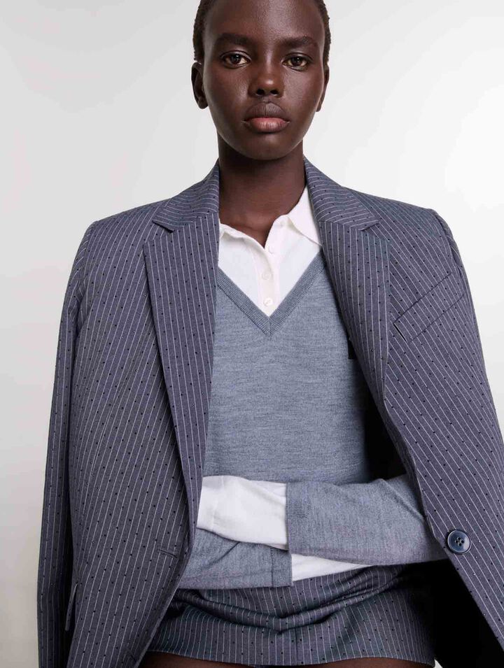 Veste de tailleur strassée