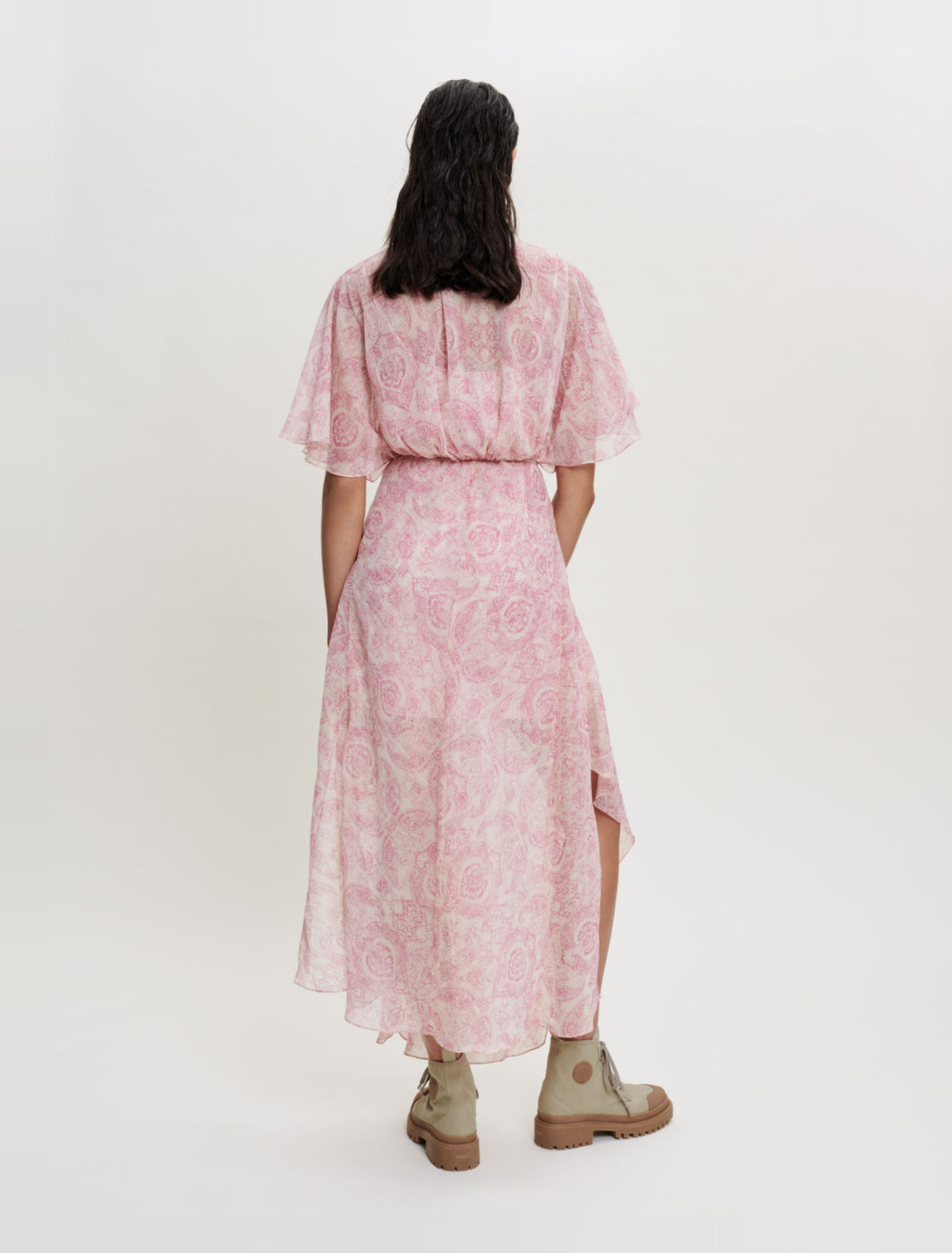 Paisley-print floaty scarf dress