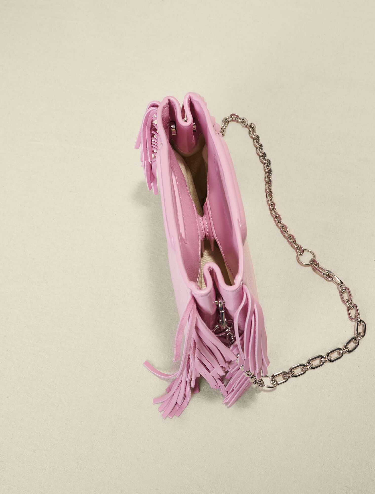 Pink leather mini M bag