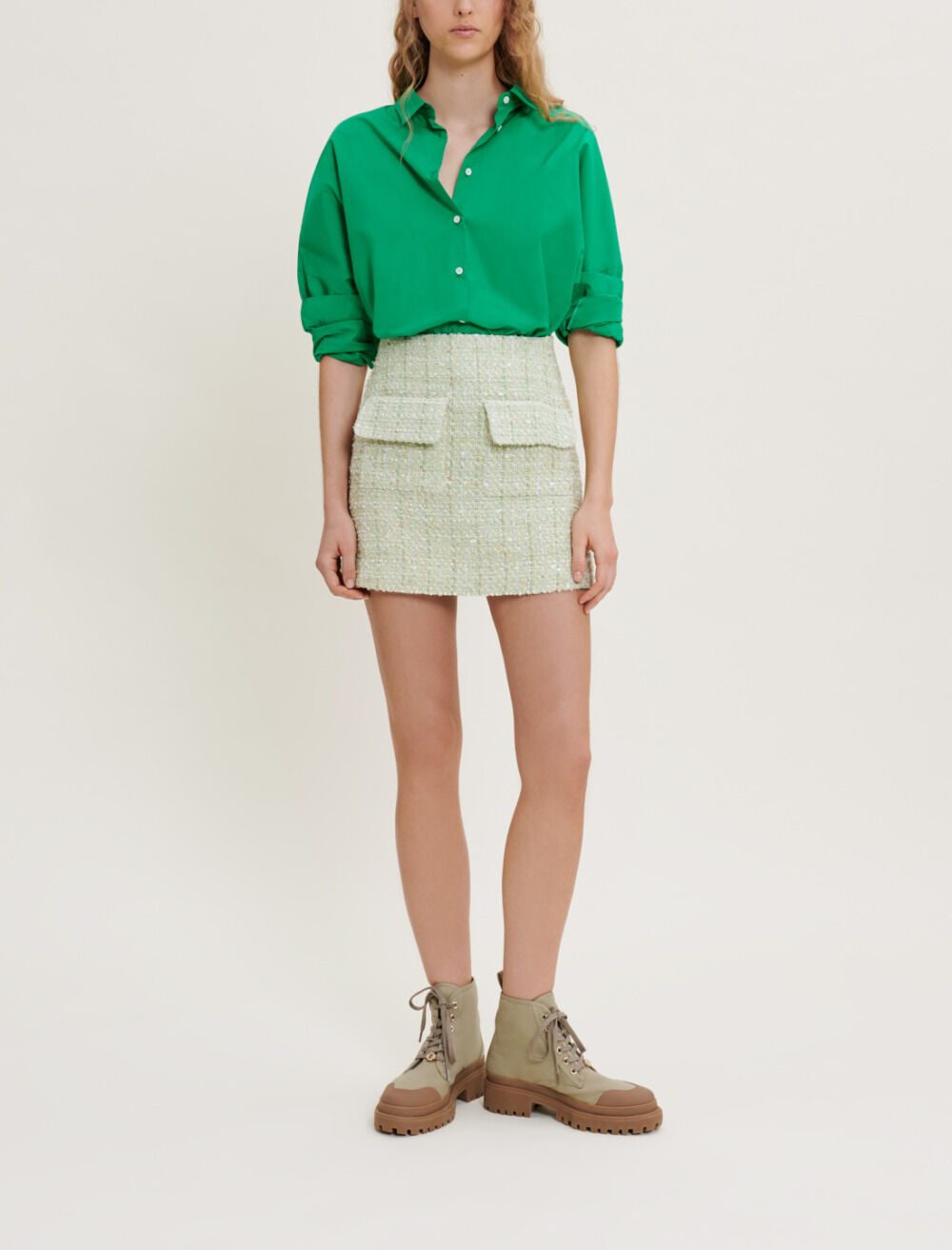 Jupe en tweed avec brillance