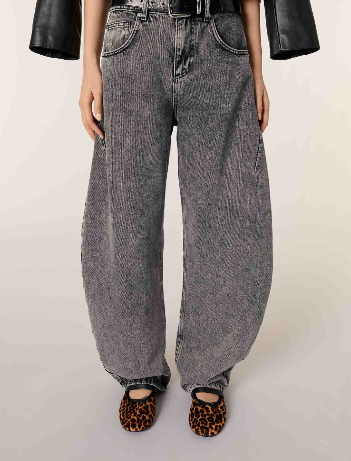 Oversized balloon jean Black / Gray For Women | Maje