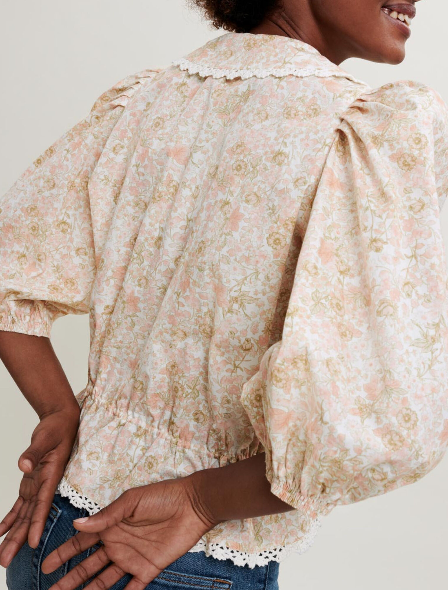 Chemise en coton imprimé petites fleurs