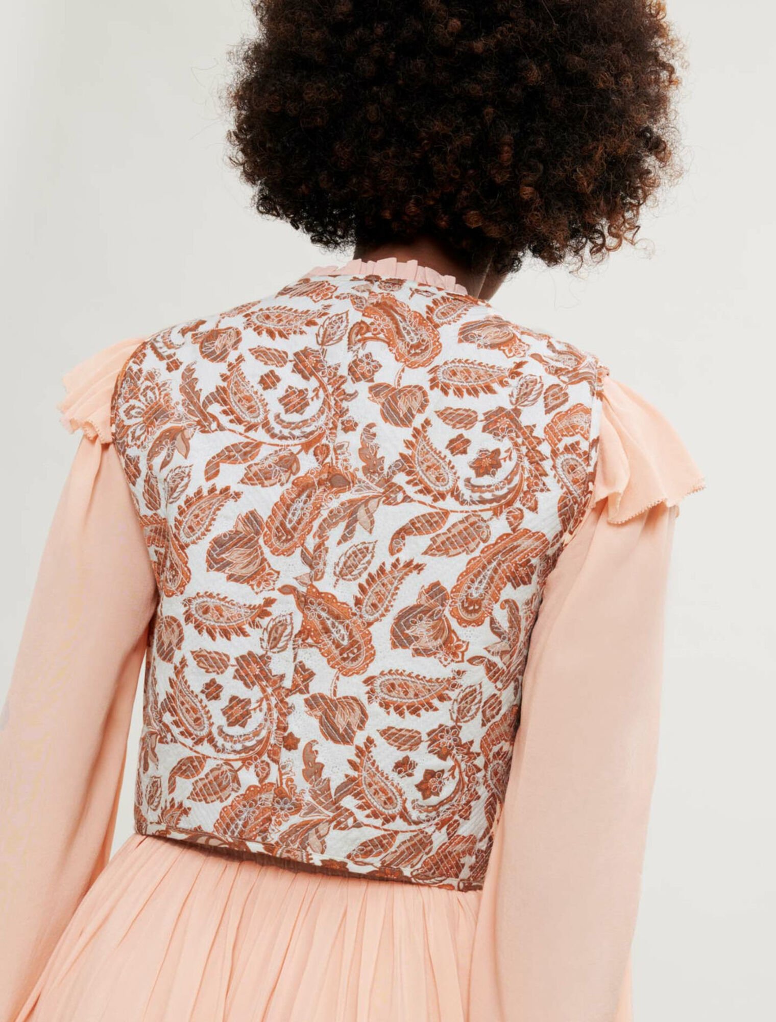 Veste sans manches en boutis imprimé
