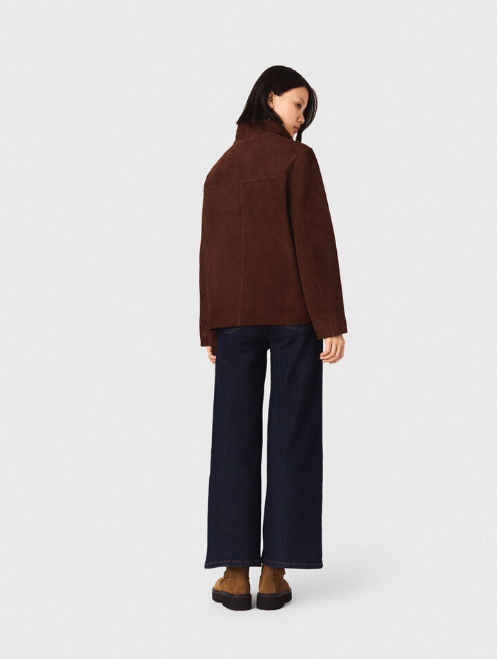 Jean large avec poches plaqu&eacute;es