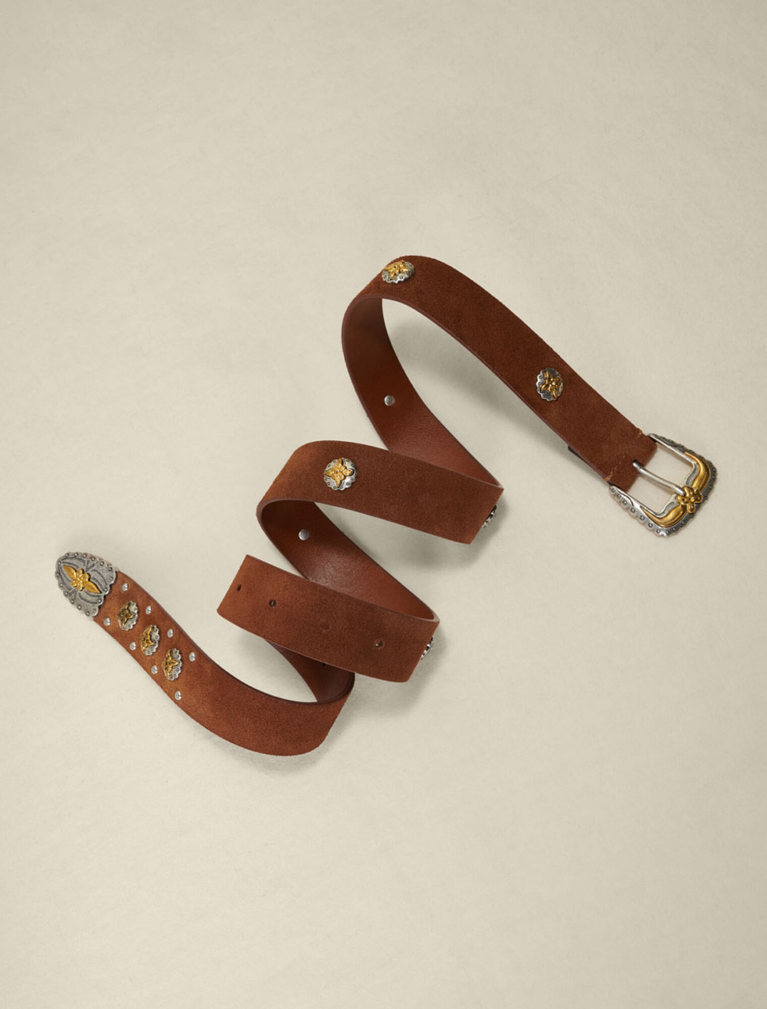 Ceinture western en cuir suède