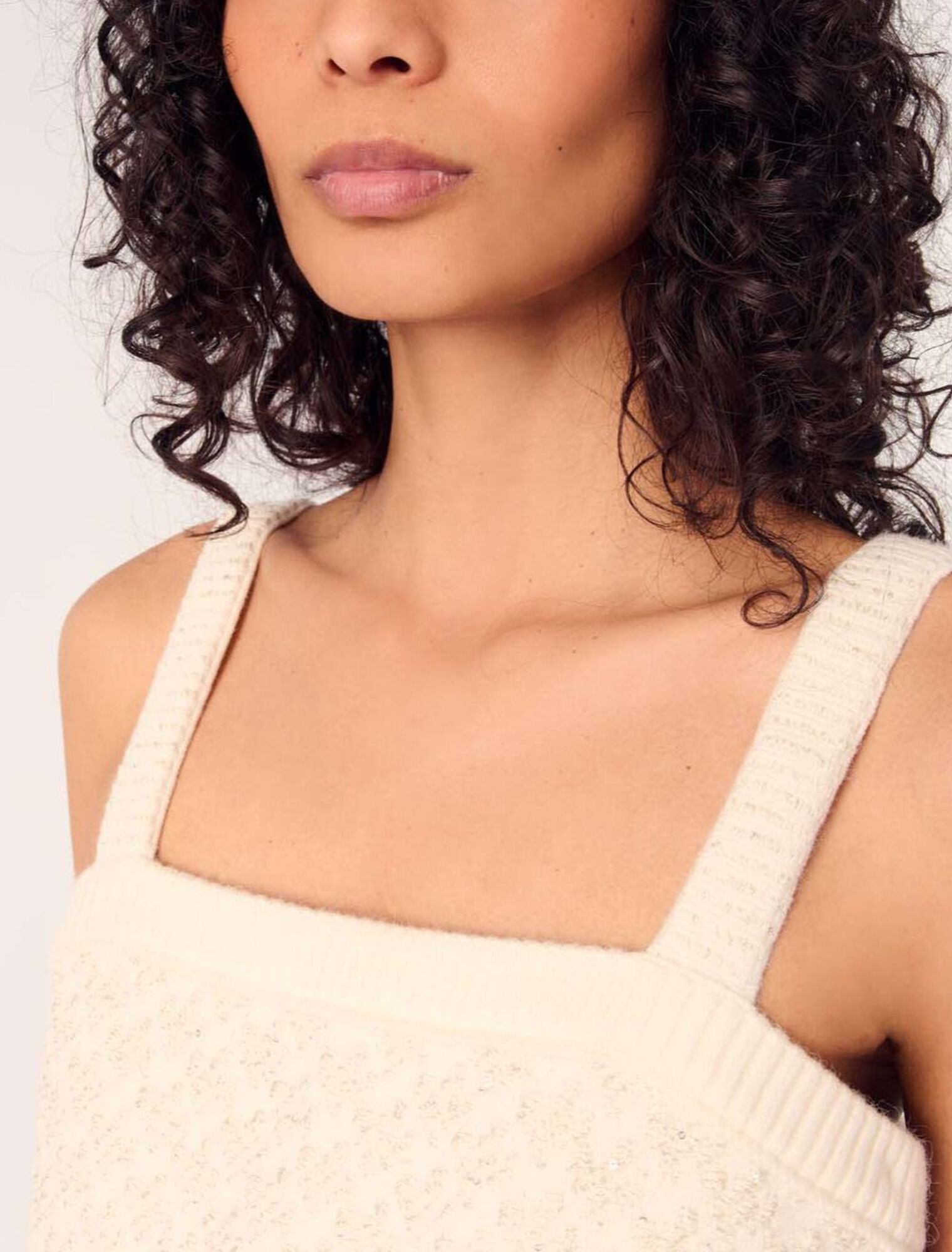 Top court en maille effet tweed