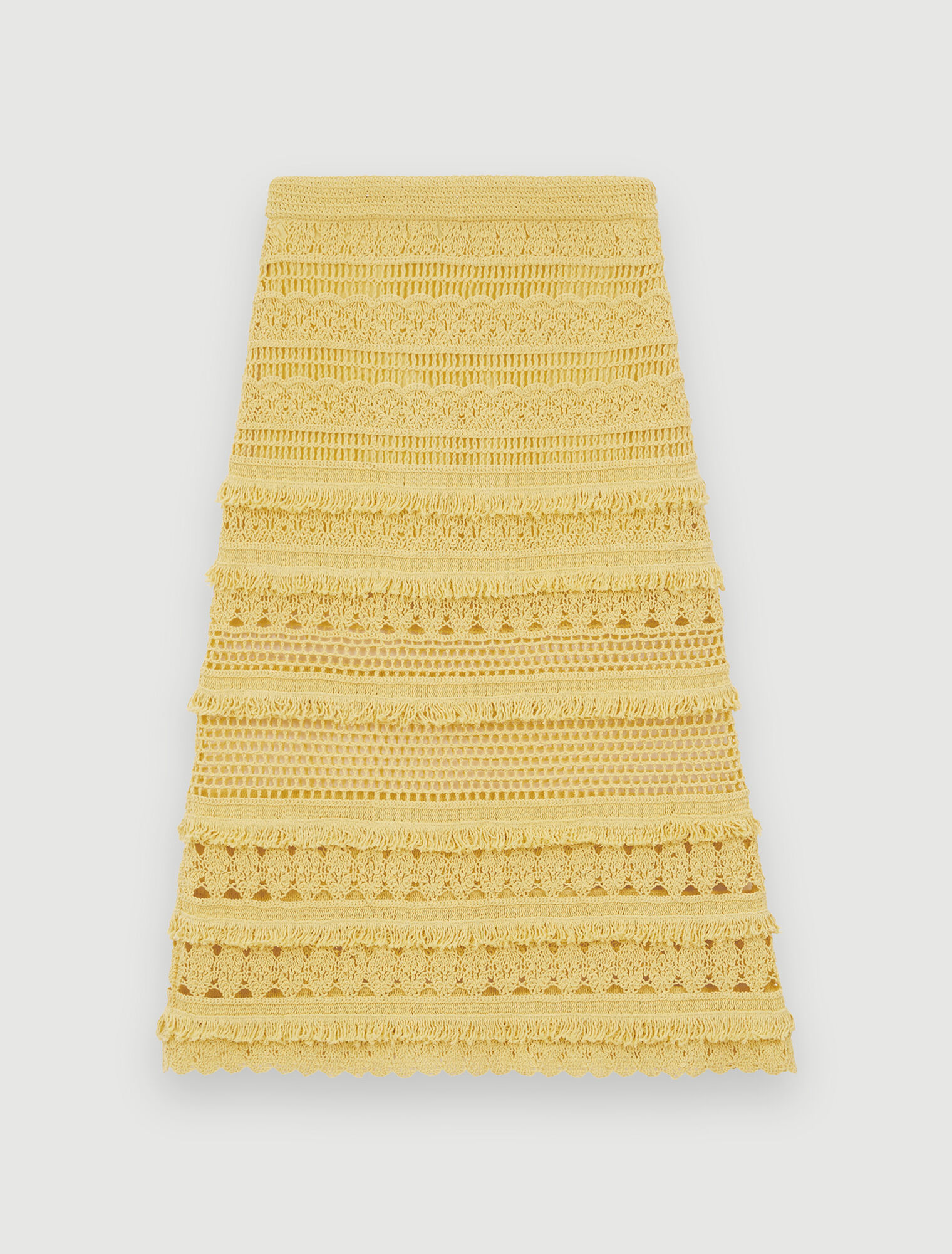 Jupe en maille crochet à franges