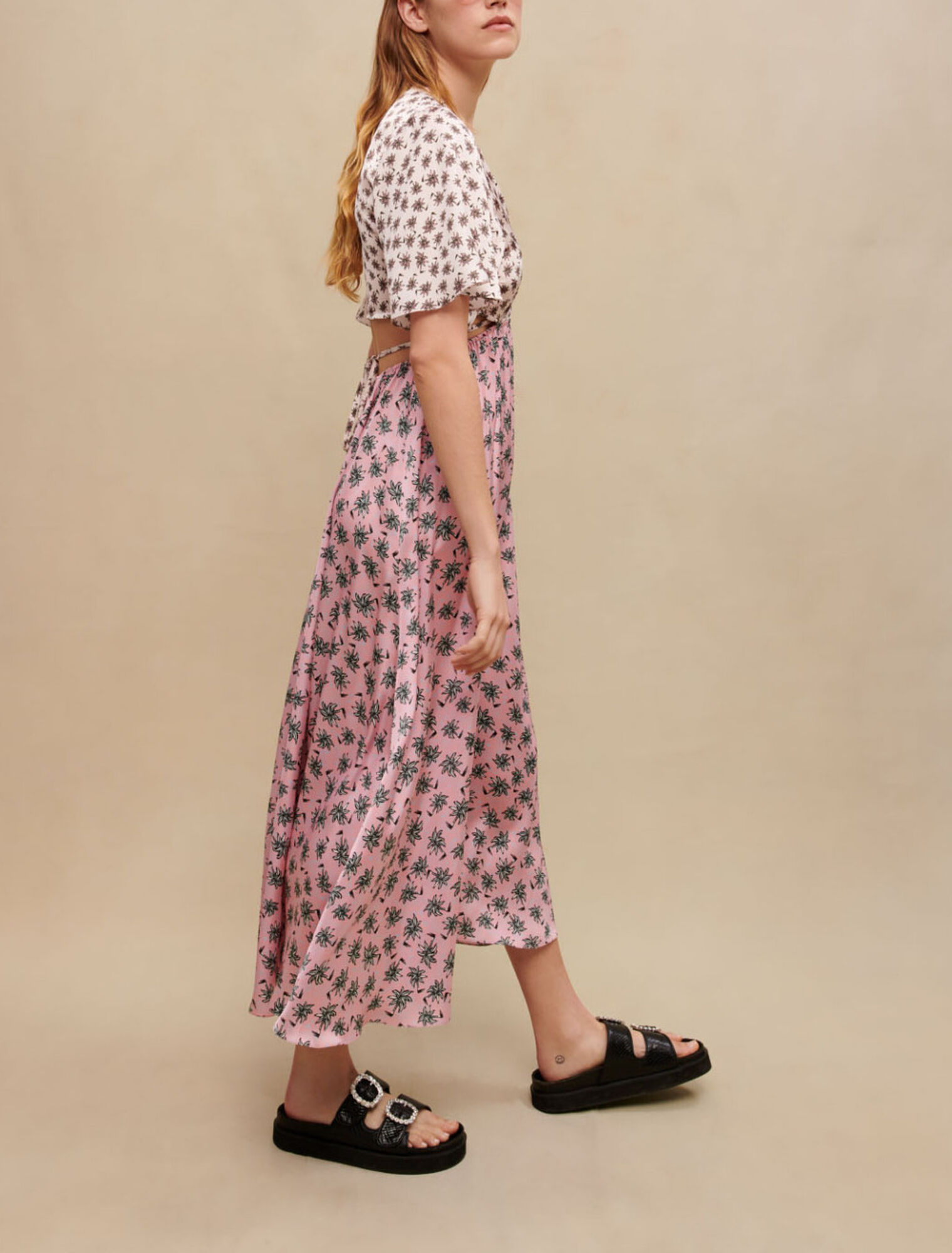 Robe longue imprimé palmiers