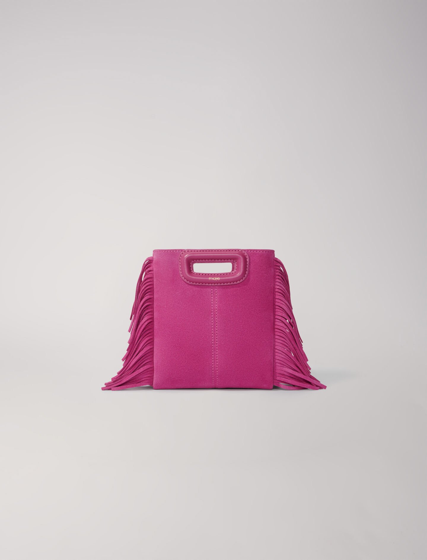 M mini bag in suede leather Pink For Women Maje