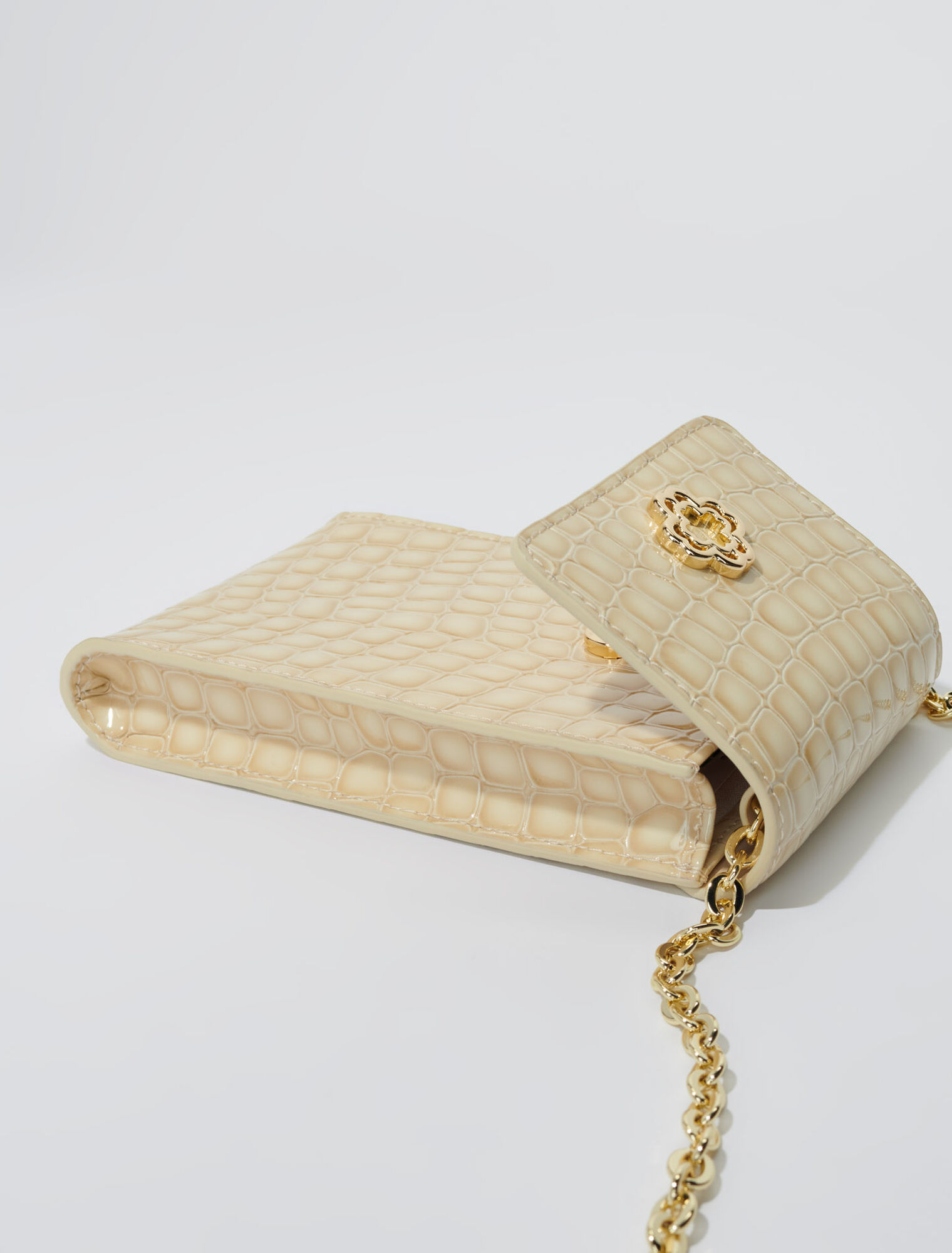 Patent leather phone pouch