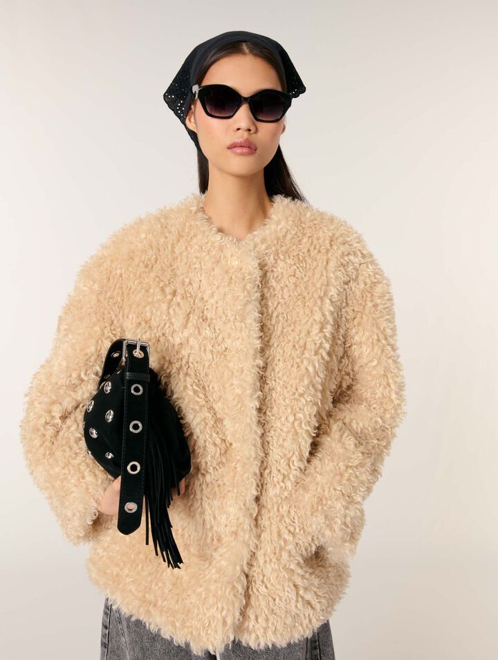 Short faux fur coat