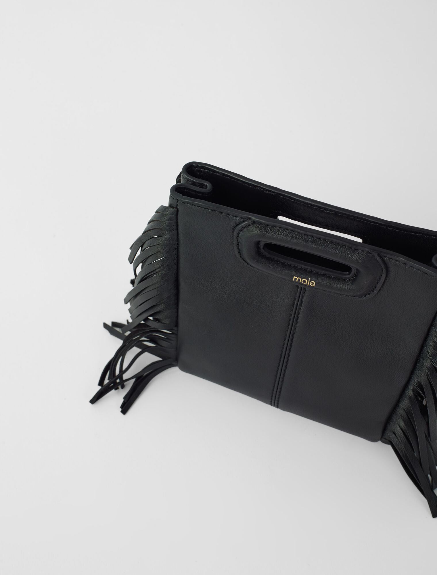 Leather mini M bag with chain
