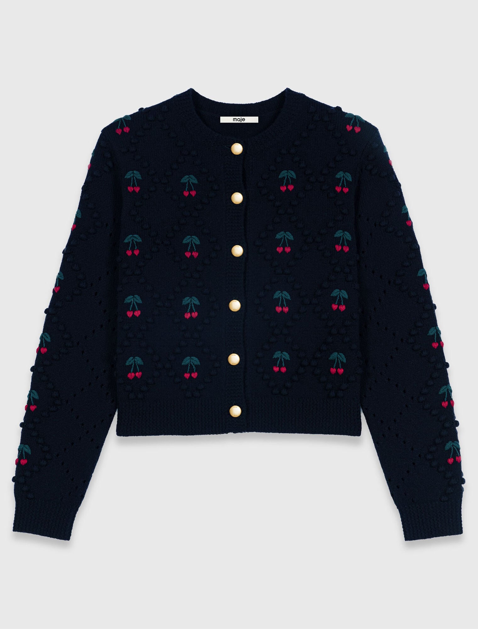 Cardigan avec cerises brod&eacute;es