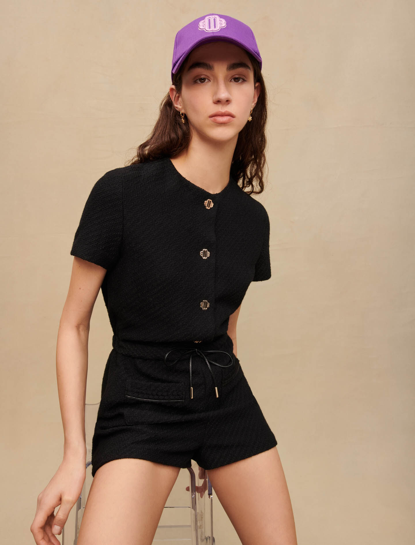 Maje tweed jumpsuit discount