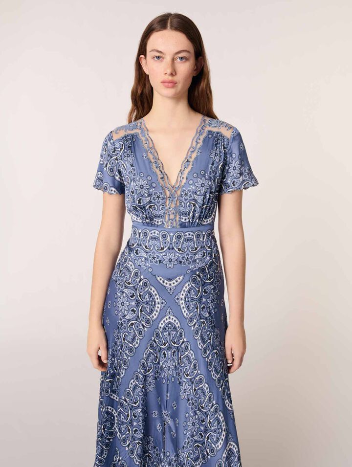 Patterned flowing maxi dress