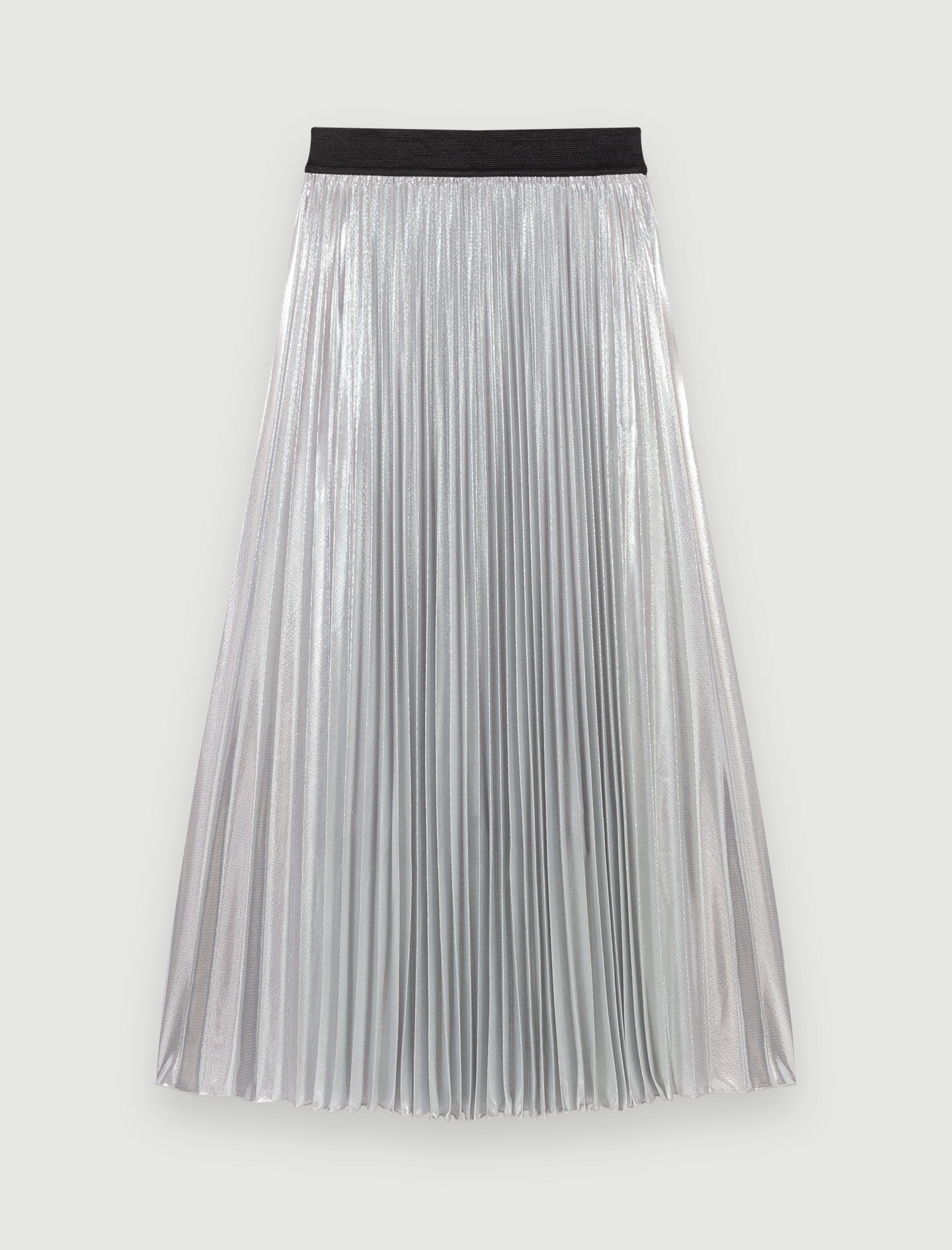 Silver pleated skirt Black / Gray For Women | Maje