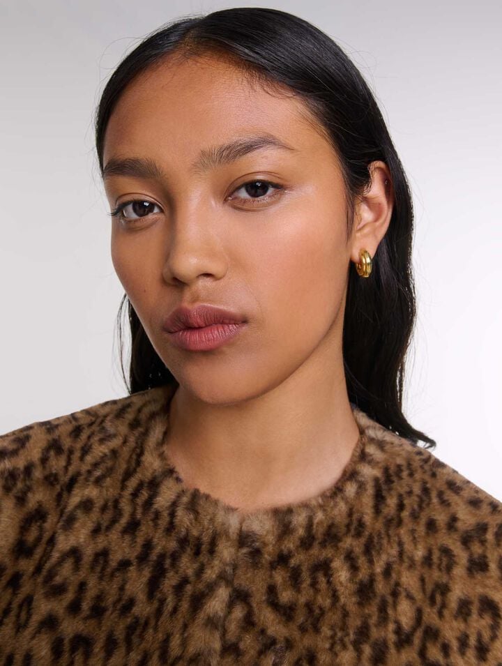 Veste courte en fausse fourrure