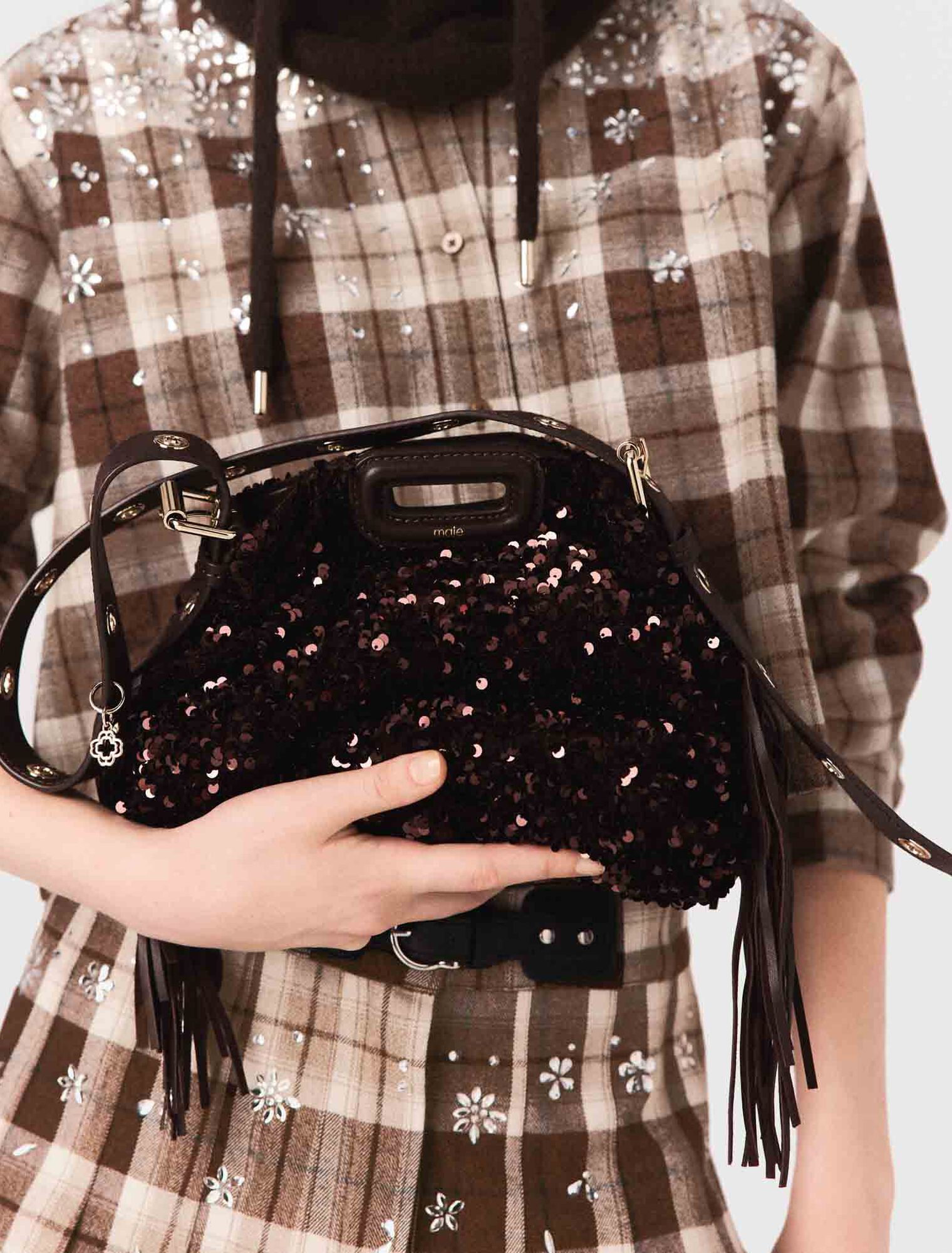 Rhinestone checked shirt Rhinestone checked shirt