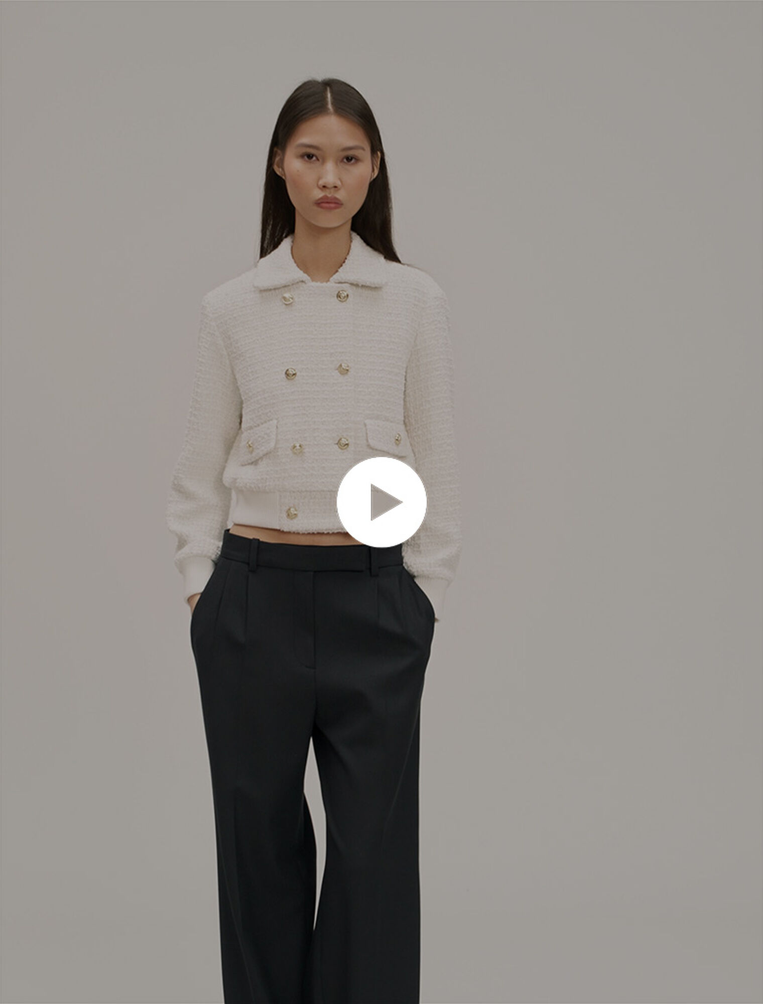 Blouson court en tweed