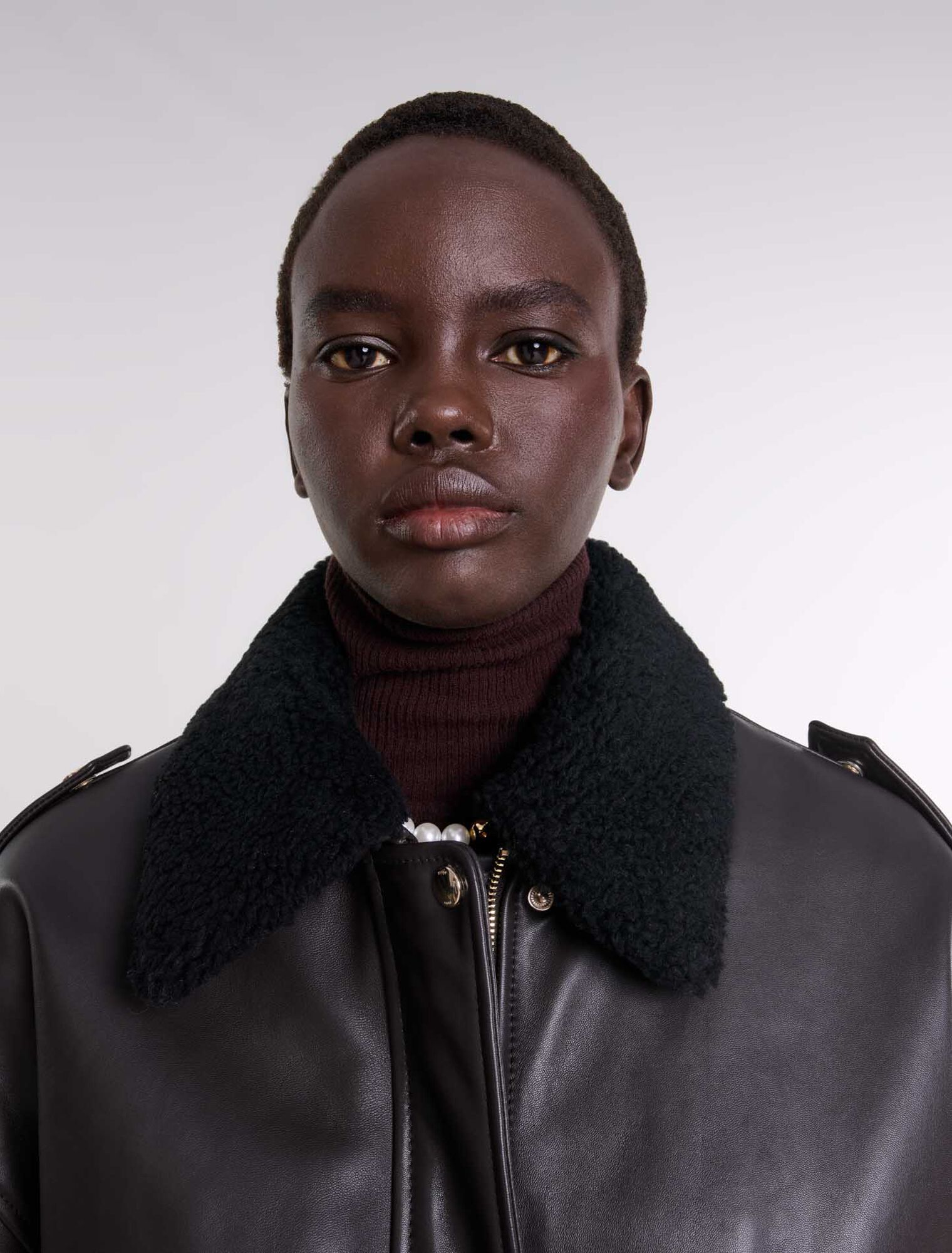 Blouson oversize en cuir