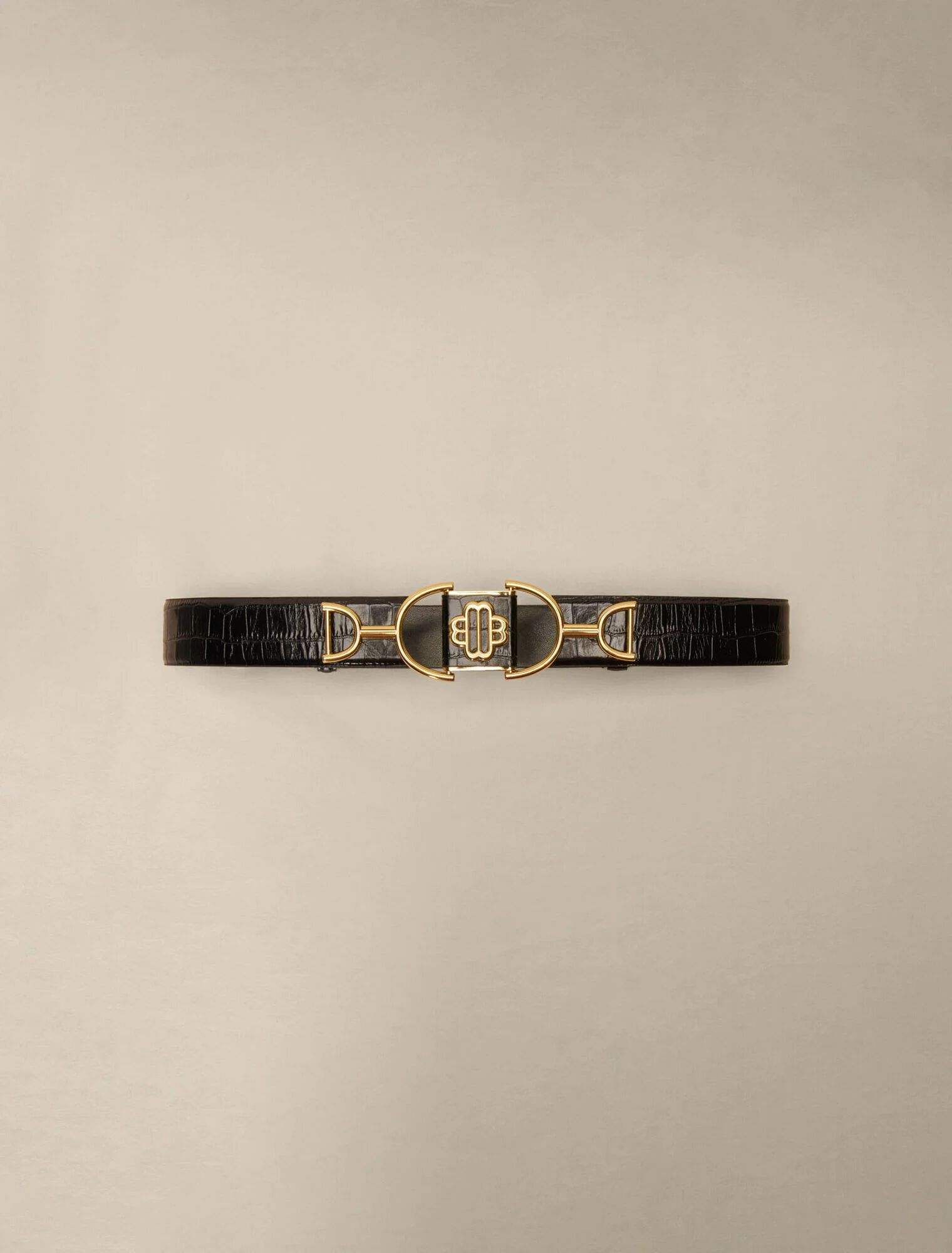 Ceinture large en cuir lisse