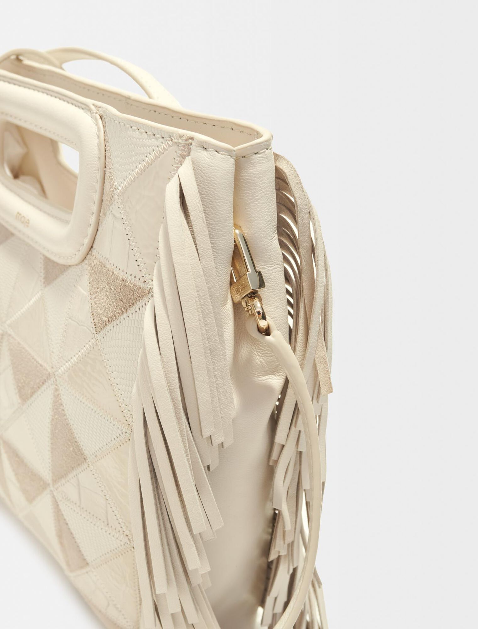 Leather M bag with patches