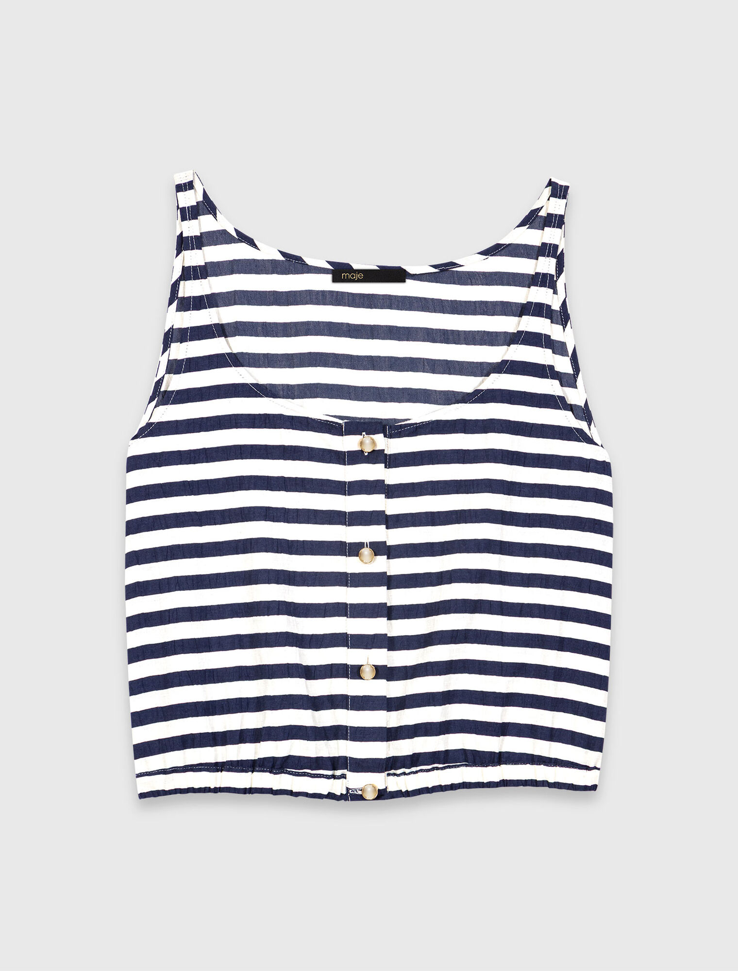 Top en lin m&eacute;lang&eacute;