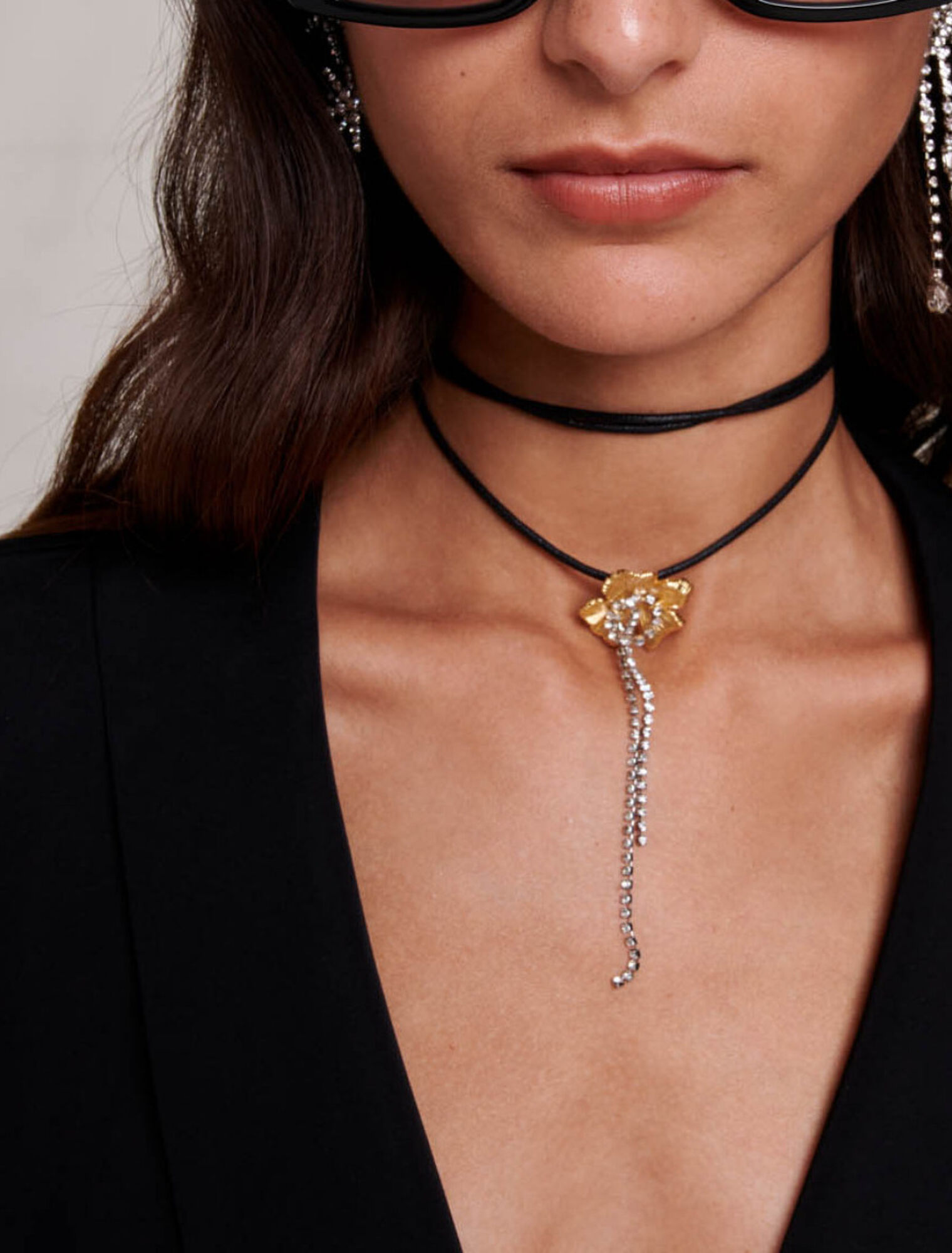 Satin tie-front shirt