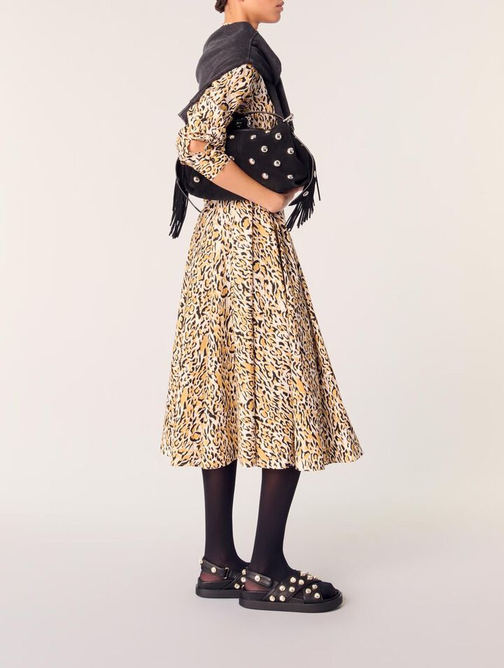 Robe midi imprim&eacute; l&eacute;opard