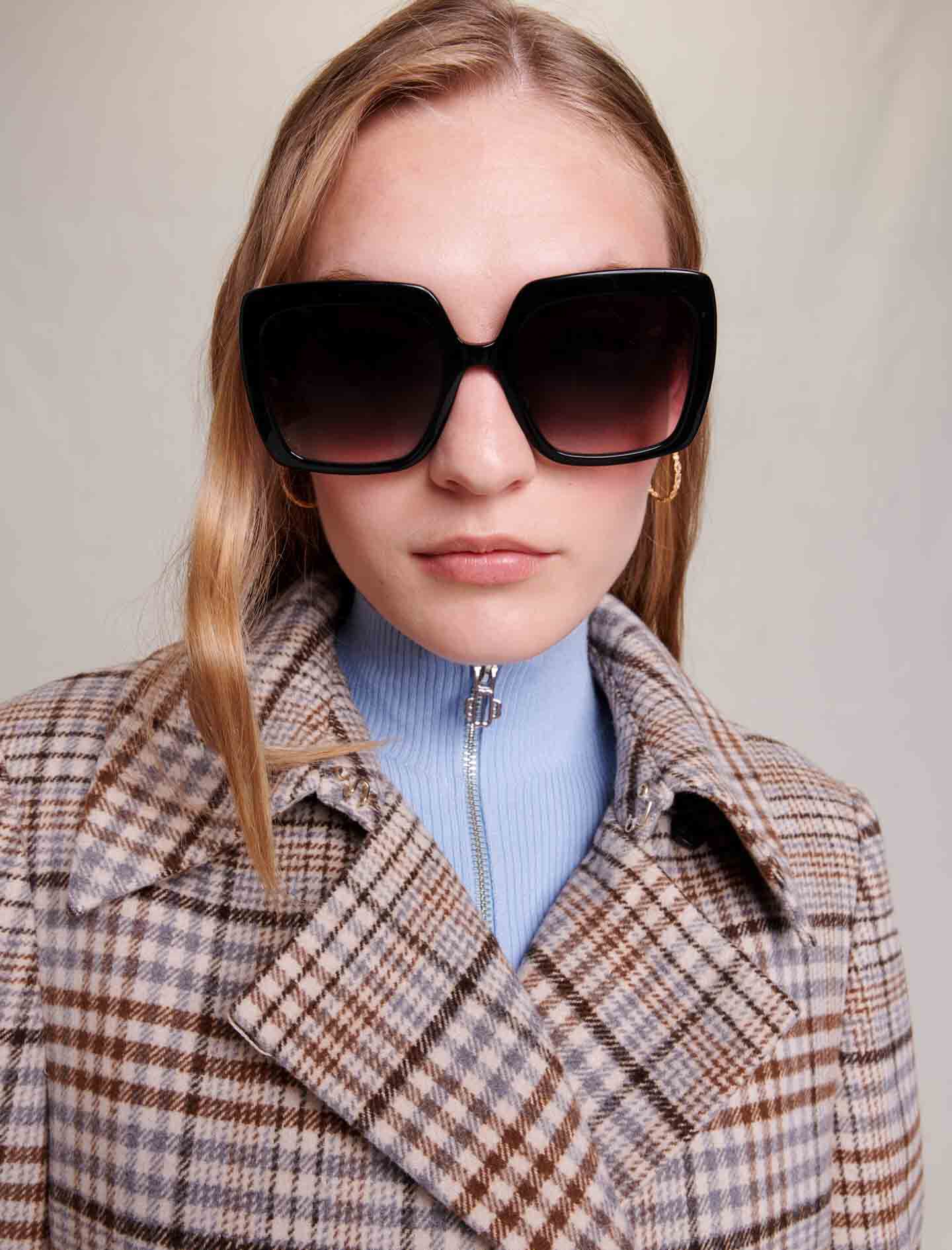 Long checked coat Natural For Women Maje