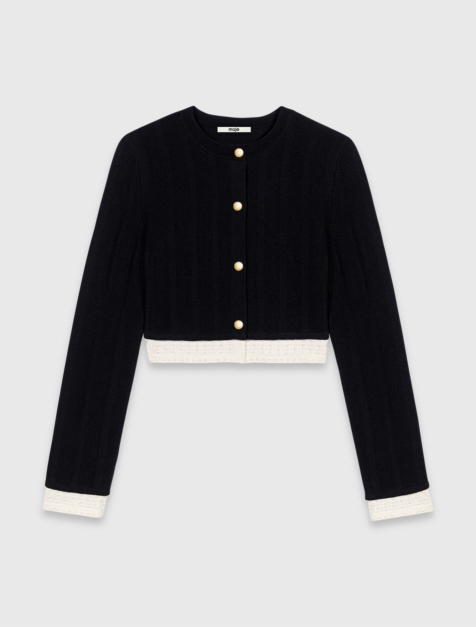 Cardigan with contrast band