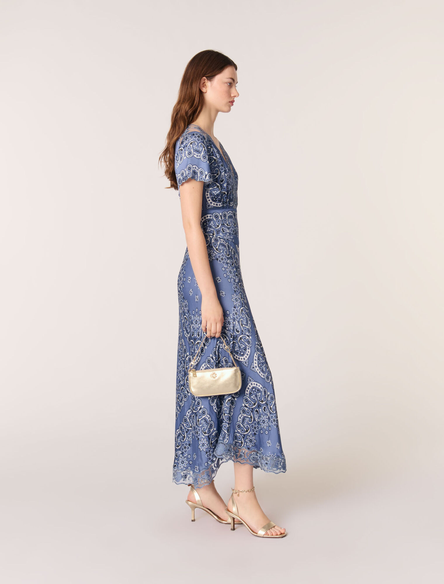 Robe longue fluide imprimée