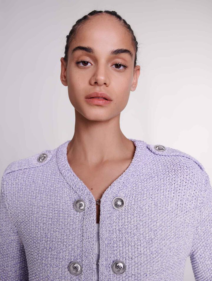 Cardigan court en maille sequins