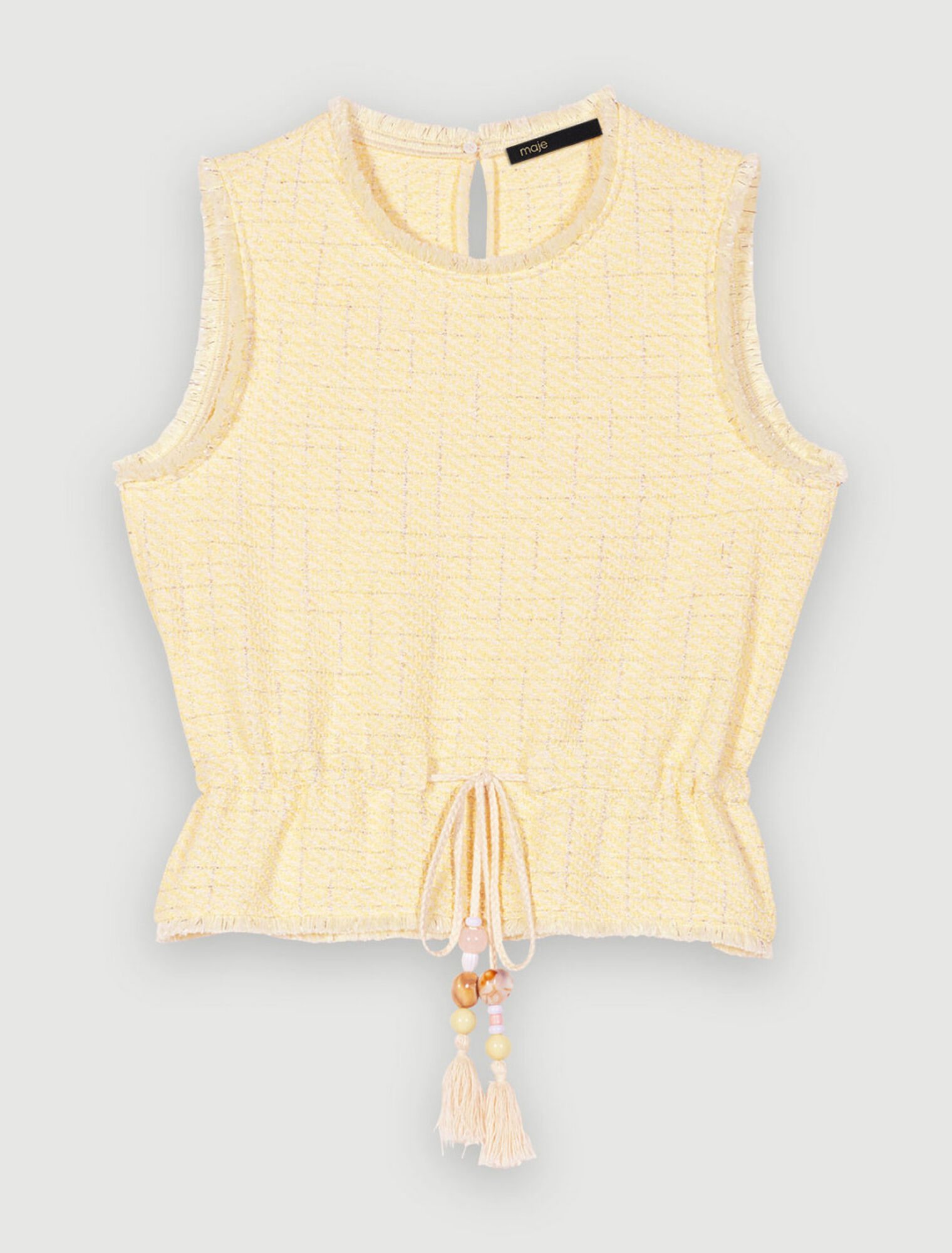 Top sans manches en tweed lurex