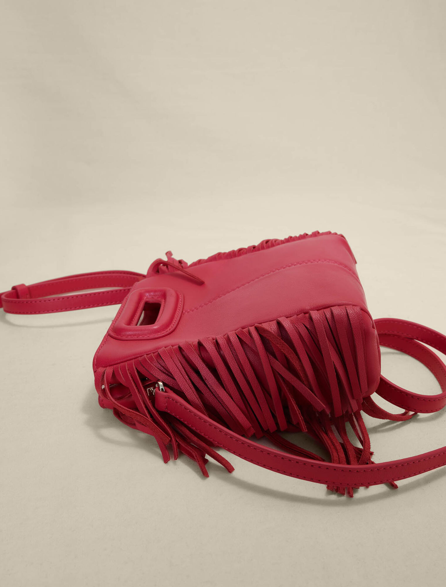 Sac M en cuir à franges