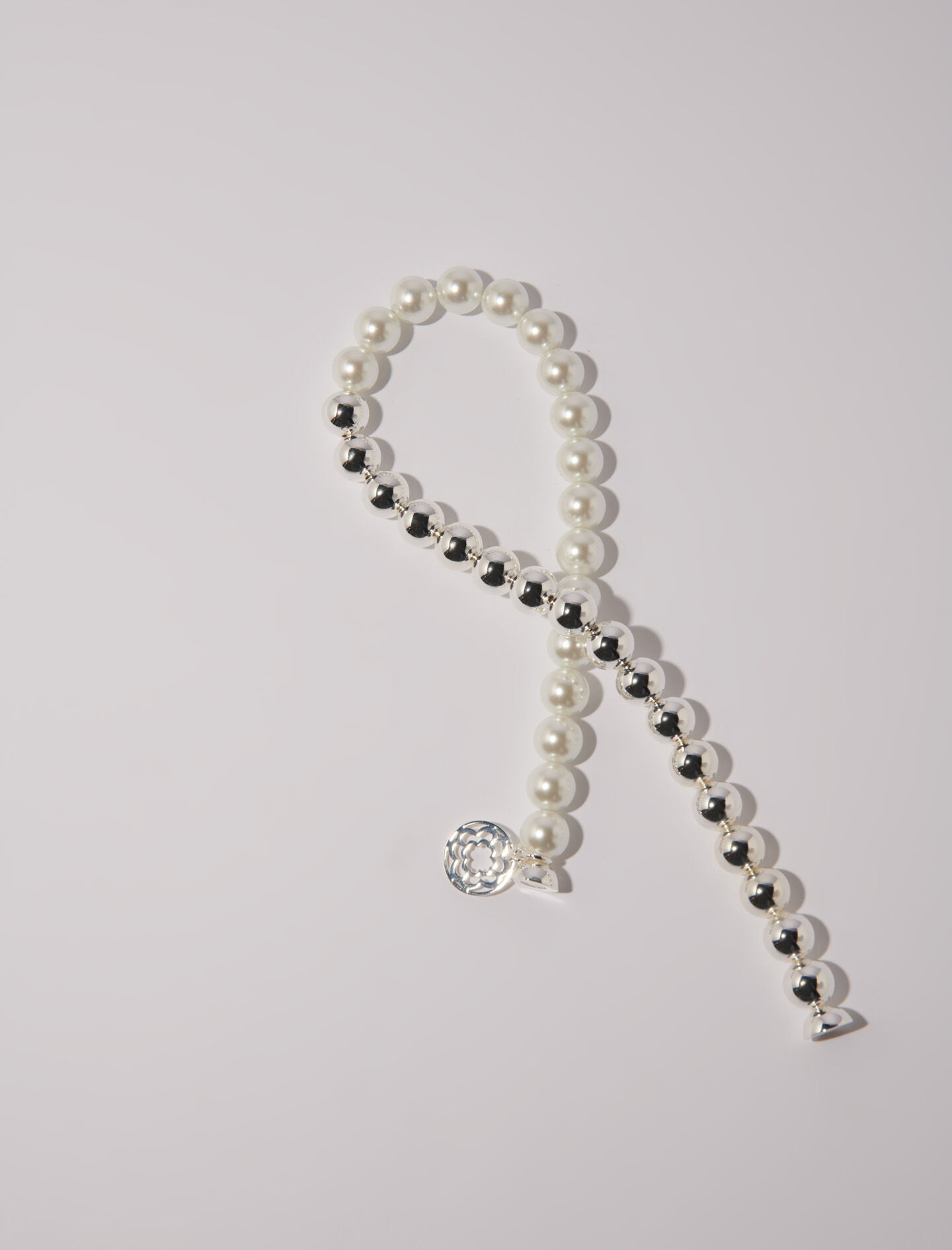 Mixed pearl choker necklace Black / Gray For Women | Maje