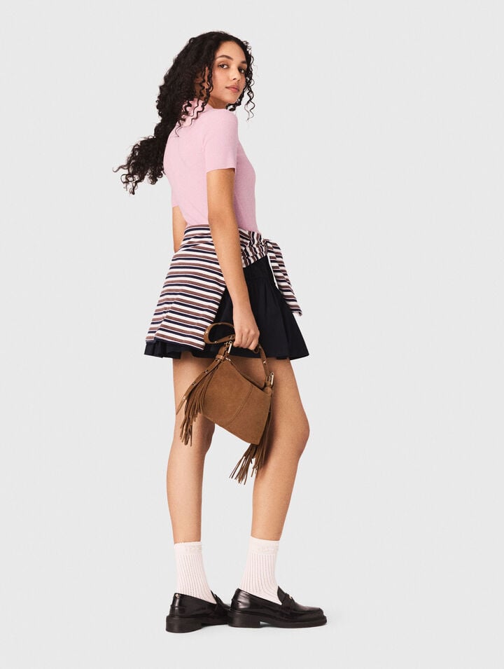 Polo collar ribbed jumper