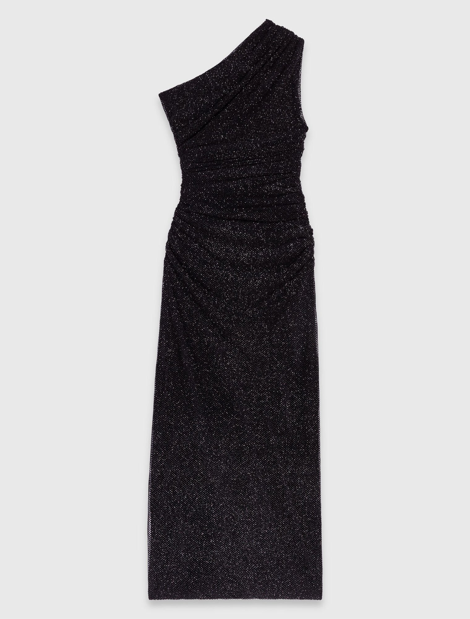 Robe asymétrique en maille strassée