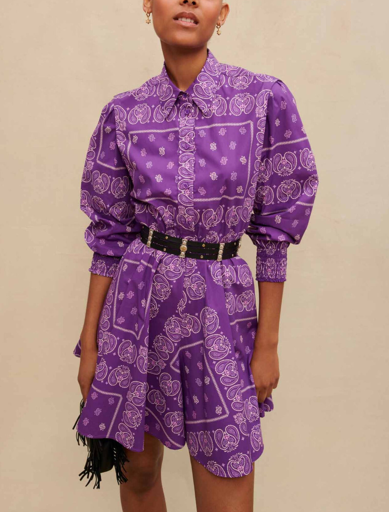 Robe courte à imprimé paisley