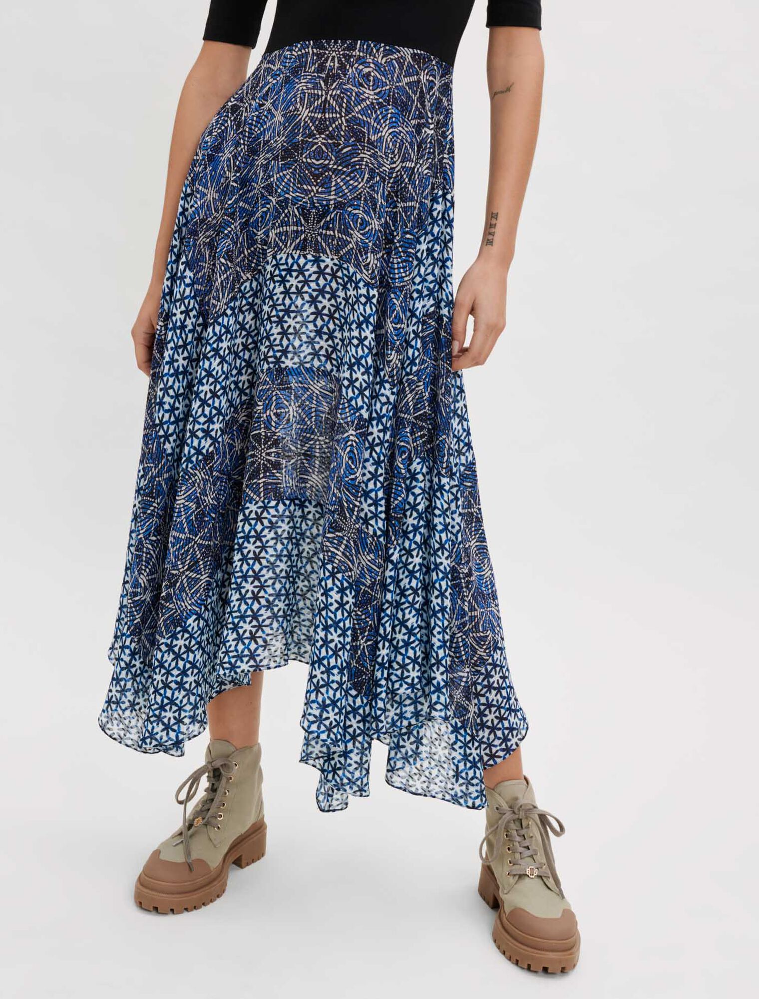 Printed trompe l’oeil dress 