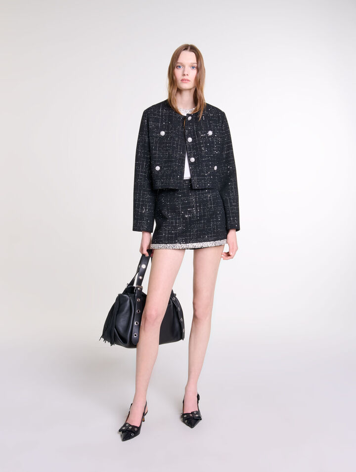 Veste courte en tweed